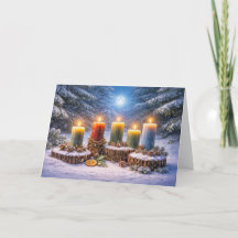 Yule Winterzonnewende met Kaarsen in de Sneeuwmaan