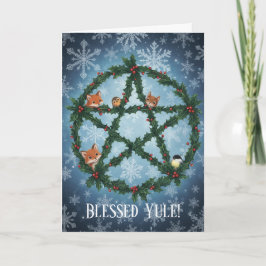 Yule Wreath Card Feestdagen Kaart