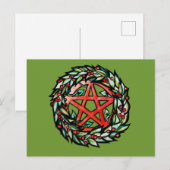 Yule Wreath Pentacle Pagan Pentagram Holiday Briefkaart (Voorkant / Achterkant)