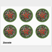 Yule Wreath Pentacle Pagan Pentagram Holiday Ronde Sticker (Vel)