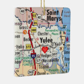 Yulee Florida Map Keramisch Ornament (Rechts)