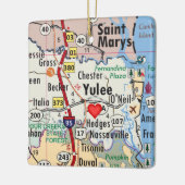 Yulee Florida Map Keramisch Ornament (Links)