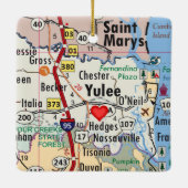 Yulee Florida Map Keramisch Ornament (Achterkant)