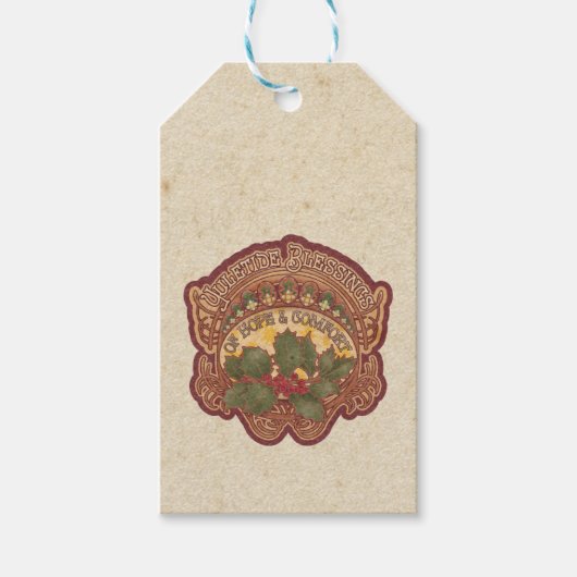 Yuletide Blessings Holiday Gift Label Cadeaulabel (Voorkant)