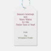 Yuletide Blessings Holiday Gift Label Cadeaulabel (Achterkant)