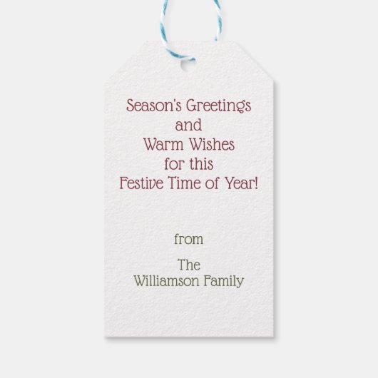 Yuletide Blessings Holiday Gift Label Cadeaulabel (Achterkant)