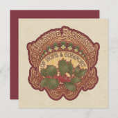 Yuletide Blessings Holiday Kaart Square of Round (Voorkant / Achterkant)