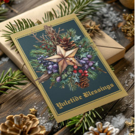 Yuletide Blessings Winter Solstice Holiday Kaart