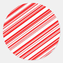 Yuletide Candy Cane met kerstrood wit 4Stella Ronde Sticker
