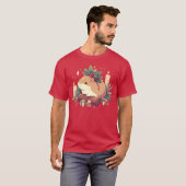 Yuletide Capybara, Vakantie Capy in de Holly T-shirt (Voorkant volledig)