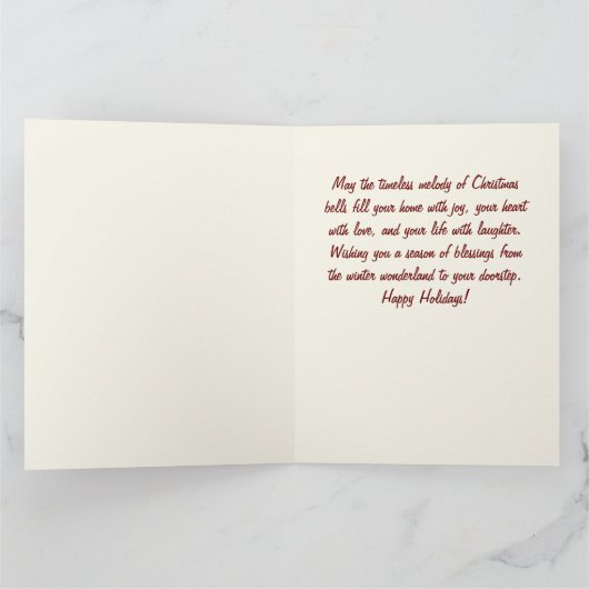 Yuletide Carol Bell Kaart (Binnen)