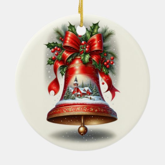 Yuletide Carol Bell Keramisch Ornament (Achterkant)