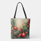 Yuletide Charm Waterverf Canvas tas (Achterkant)