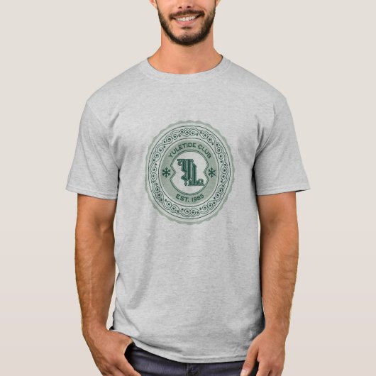 Yuletide Club EST. 1985 Holiday Crest Design T-shirt (Voorkant)