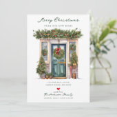 Yuletide Door Nieuwe Huis Verhuizen Aankondiging (Staand voorkant)