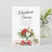 Yuletide Elegance Kerstdiner Kaart (Staand voorkant)