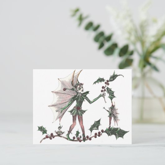 Yuletide Fairy cards Briefkaart (Staand voorkant)