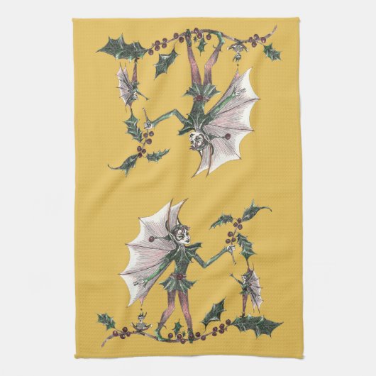 Yuletide Fairy Kitchen Towel Theedoek (Verticaal)