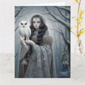 Yuletide Fantasy Goddess Wenskaart Kaart (Gele Bloem)