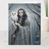 Yuletide Fantasy Goddess Wenskaart Kaart (Voorkant)