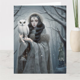 Yuletide Fantasy Goddess Wenskaart Kaart