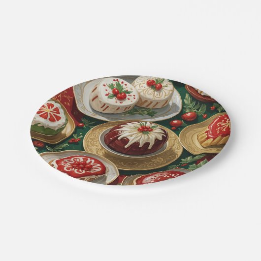 Yuletide Feast Papieren Bordje (Gekanteld)