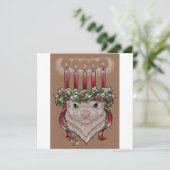 Yuletide Ferret-kerstkaart Bedankkaart (Staand voorkant)