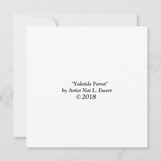 Yuletide Ferret-kerstkaart Bedankkaart (Achterkant)