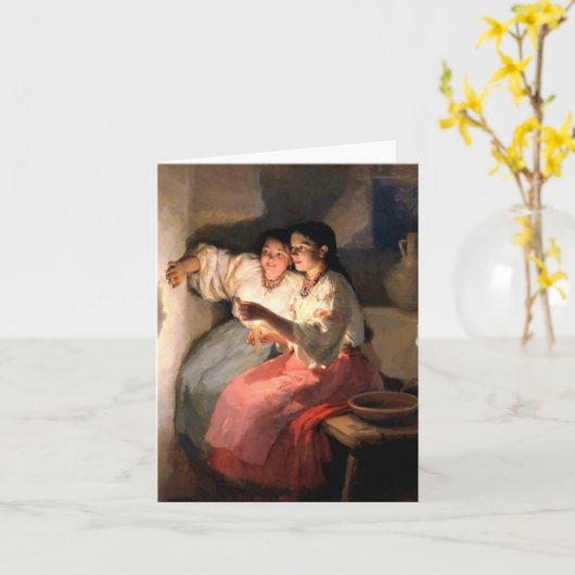 YULETIDE FORTUNE TELLERS NOTECARD KAART (Gele Bloem)