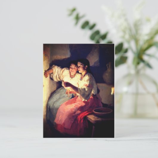 YULETIDE FORTUNE TELLLERS VAN PYMONENKO BRIEFKAART (Staand voorkant)