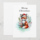 Yuletide Fox Christmas Greetings Feestdagenkaart (Voorkant / Achterkant)