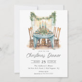 Yuletide Gathering Christmas Dinner Invitation Kaart (Voorkant)