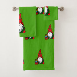 Yuletide Gnome Bathroom Towel Set Bad Handdoek