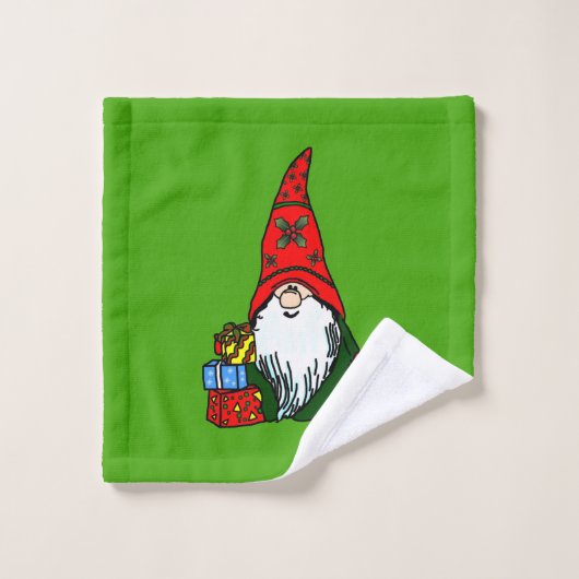 Yuletide Gnome Bathroom Towel Set Bad Handdoek (Wasdoekje)
