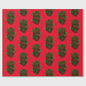 Yuletide Greenman Wrapping Paper Cadeaupapier (Vlak)