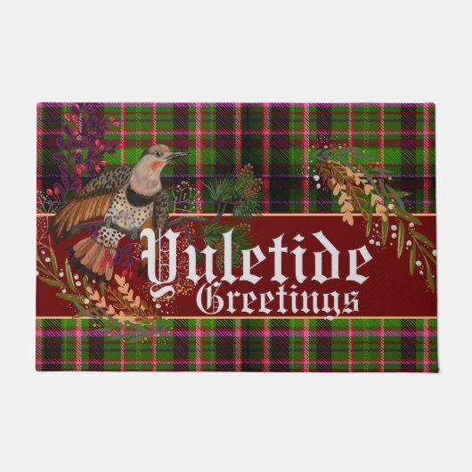 Yuletide Greetings Northern Flicker Deurmat (Voorkant)