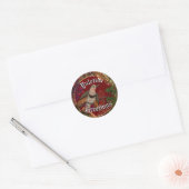 Yuletide Greetings Northern Flicker Ronde Sticker (Envelop)
