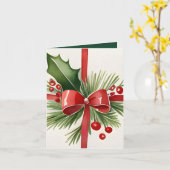 Yuletide Groeten & een Vakantie Recept Kerstmis Kaart (Gele Bloem)