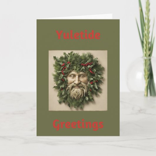 Yuletide Groeten Gevouwen Wenskaart Kaart (Voorkant)