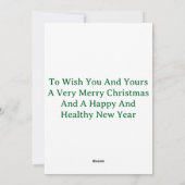 Yuletide Groeten Kaart (Achterkant)