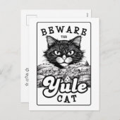 Yuletide Groeten - Pas op voor de Yule Cat Feestdagenkaart (Voorkant / Achterkant)