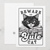 Yuletide Groeten - Pas op voor de Yule Cat Feestdagenkaart (Voorkant / Achterkant)