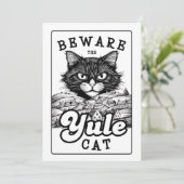 Yuletide Groeten - Pas op voor de Yule Cat Feestdagenkaart (Staand voorkant)