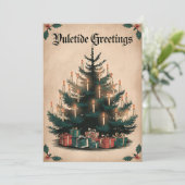 Yuletide Groetjes - Feestelijke Kandelaar Boom Feestdagenkaart (Staand voorkant)