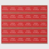 Yuletide Groetjes Rood inpakpapier (Vlak)