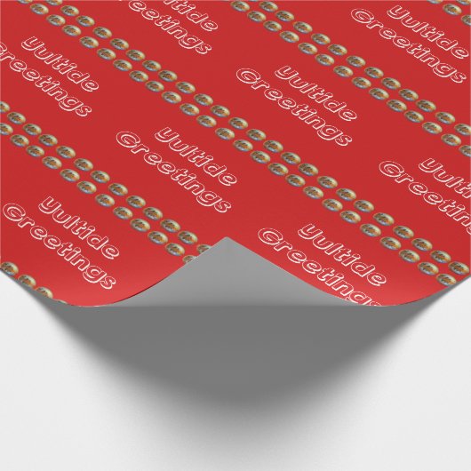 Yuletide Groetjes Rood inpakpapier (Hoek)
