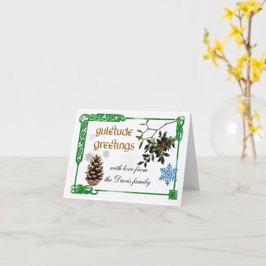 Yuletide keltisch kaart (Gele Bloem)