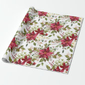 Yuletide | Kerst van Poinsettia berries Cadeaupapier (Uitgerold)