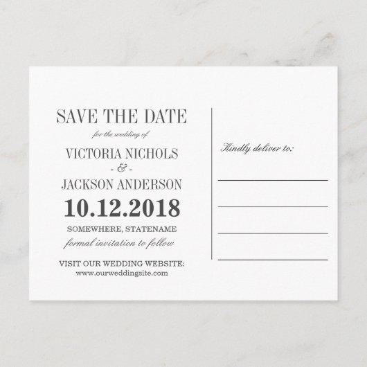 Yuletide | Kerst Winter BRUILOFT de datum opslaan Aankondigingskaart (Achterkant)