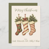  Yuletide Kousen Vrolijke kerst Kaart (Voorkant / Achterkant)